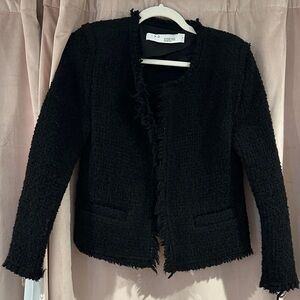 IRO Black Textured Blazer With Chain Detail